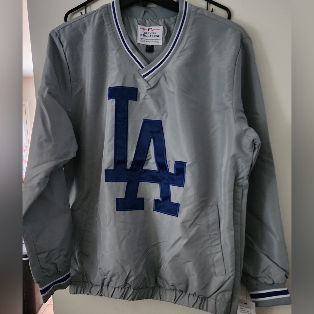 LA DODGERS MEGA LOGO HIGH QUALITY STITCHED PULLOVER WINDBREAKER